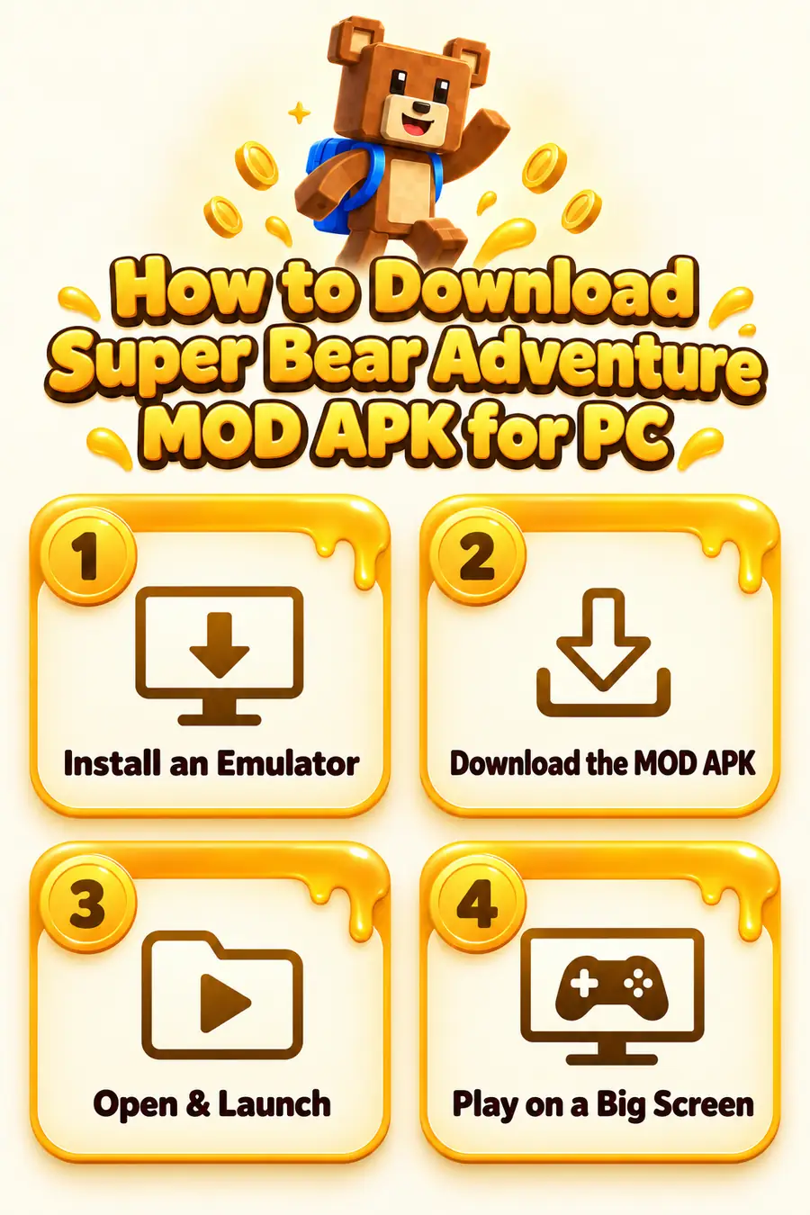 How To Download Super Bear Adventure MOD APK For PC