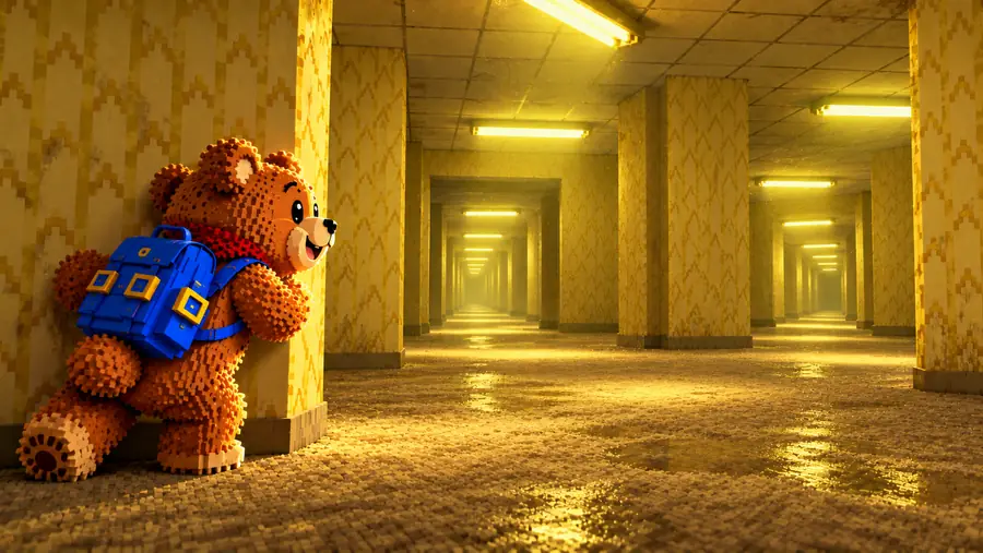 The Backrooms world in Super Bear Adventure
