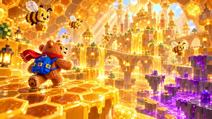The Hive world in Super Bear Adventure