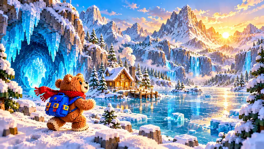 Snow Valley world in Super Bear Adventure