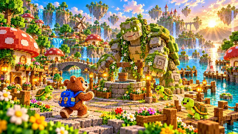 Turtletown world in Super Bear Adventure